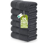 Utopia Towels Set 6 Asciugamani Lusso, 41 x 71cm, 100% Cotone, Grigio