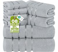 Utopia Towels Set Asciugamani Lusso 8 Pezzi,Grigio Fresco