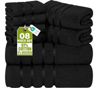 Utopia Towels Set Asciugamani Lusso 8 Pezzi,Nero
