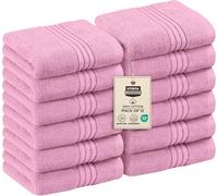 Utopia Towels Set di 12 asciugamani di lusso (30 x 30 cm), 100% cotone filato ad anello, altamente assorbenti e morbidi al tatto, per bagno, spa, palestra e asciugamani per il viso (rosa)