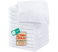 Utopia Towels, Set di 12 asciugamani in 100% cotone filato ad anelli, salviette per il viso, altamente assorbenti e morbidi (bianco)