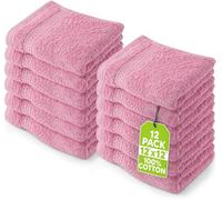 Utopia Towels - Set di 12 Asciugamani Per il Viso Premium, Perfetti Per l'uso in Palestra, Nella Spa, Nel Bidet, a Mano 30 x 30 cm, 100% Cotone (Rosa)