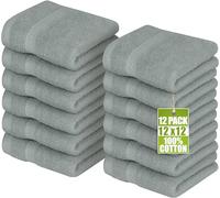 Utopia Towels - Set di 12 Asciugamani Per il Viso Premium, Perfetti Per l'uso in Palestra, Nella Spa, Nel Bidet, a Mano 30 x 30 cm, 100% Cotone (Grigio Freddo)