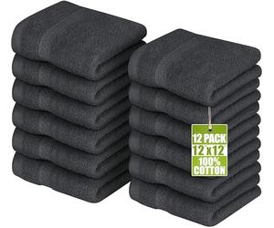 Utopia Towels - Set di 12 Asciugamani Per il Viso Premium, Perfetti Per l'uso in Palestra, Nella Spa, Nel Bidet, a Mano 30 x 30 cm, 100% Cotone (Grigio)