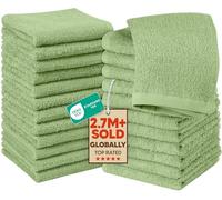 Utopia Towels - Set di 24 Asciugamani - 30x30 cm, Cotone, Verde Salvia