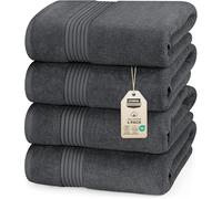Utopia Towels - Set di 4 asciugamani da bagno (68 x 137 cm), 100% cotone filato ad anello, ad asciugatura rapida, altamente assorbenti, morbidi al tatto, perfetti per l'uso quotidiano (grigio)