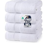 Utopia Towels - Set di 4 asciugamani da bagno (68 x 137 cm), 100% cotone filato ad anello, ad asciugatura rapida, altamente assorbenti, morbidi al tatto, perfetti per l'uso quotidiano (Bianco)