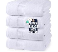 Utopia Towels Set di 4 Asciugamani da Bagno, 68x137cm, Bianco