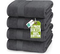 Utopia Towels Set di 4 Asciugamani da Bagno, 68x137cm, Grigio | 100% Cotone Filato ad Anello, Asciugatura Rapida, Altamente Assorbenti, Morbidi al Tatto, Perfetti per l'Uso Quotidiano