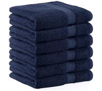 Utopia Towels - Set di 6 (50 x 100 cm), Asciugamani Mani, Asciugamani Per Le Mani, Altamente Assorbenti Con Gancio, 100% Cotone (Blue Marino)