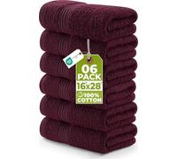 Utopia Towels - Set Di 6 Asciugamani Di Lusso, (41 x 71 CM) 100% Cotone Filato Ad Anello, Leggeri e Altamente Assorbenti Per il Bagno, i Viaggi, il Campeggio, l'hotel e La Spa (Bordeaux)