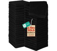 Utopia Towels - Set di 60 Asciugamani - 100% Cotone Filato Ad Anelli, Asciugamano Di Flanella Di 30x30 cm, Altamente Assorbente e Morbido (Nero)