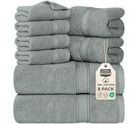 Utopia Towels - Set di 8 asciugamani in cotone con gancio - 2 asciugamani da bagno, 2 asciugamani e 4 salviette - (grigio freddo)