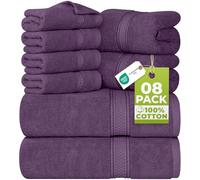 Utopia Towels, Set Di Asciugamani Da 8 pezzi, 2 Asciugamani Da Bagno, 2 Asciugamani a Mano e 4 Panni Da Lavare, Altamente Assorbente Per Bagno, Palestra, Hotel e Spa (Prugna)