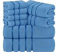 Utopia Towels - Set Di Asciugamani Di Lusso Da 8 Pezzi, 2 Asciugamani Da Bagno, 2 Asciugamani A Mano e 4 Strofinacci, Altamente Assorbenti 97% Cotone Filato Ad Anello(Blu elettrico)