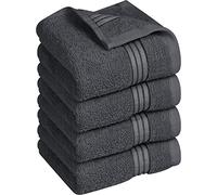 Utopia Towels - Set di asciugamani in 100% cotone filato ad anello di alta qualità, ad asciugatura rapida, altamente assorbenti, morbidi al tatto, perfetti per l'uso quotidiano (confezione da 4) (12 x