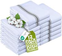 Utopia Towels Strofinacci da cucina, 38 x 63 cm, in 100% cotone filato ad anelli, super assorbenti, morbidi, riutilizzabili, per pulizia bar e set di strofinacci (confezione da 12, nero)