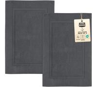 Utopia Towels Tappetino da bagno in cotone lavabile, 53,3 x 86,4 cm, grigio scuro, confezione da 2