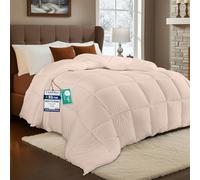 Utopia Trapunta Letto 220 x 240 cm, Piumino Leggero con Lacci Angolari, Morbida Trapunta Estiva in Microfibra, Scatola Trapunta Alternativa Cucita 200 g/mq (Beige)