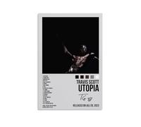 Utopia-Travis Scott, poster artistico anti schizzi per soggiorno e camera da letto, dipinti da appendere adatti per molteplici scenari, non c'è bisogno di perforare, facile da installare, adatto per