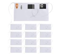 Utopia Wear, grembiule corto con 3 tasche [confezione da 12], grembiule corto da cameriera, per donne e uomini, cucina, ristorante e artigianato, bianco, confezione da 12