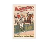 UTRDCF Die Größte Show Der Welt Von Barnum & Bailey - Poster su tela, decorazione per camera da letto, ufficio, camera da letto, regalo, 30 x 45 cm