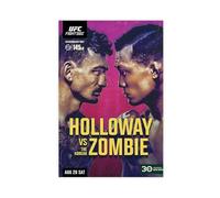 UTRDCF UFC Fight Night Max Holloway Vs The Korean Zombie Featherweight Bout Championship Title Fight Night, poster su tela, decorazione per camera da letto, ufficio, camera da letto, regalo, 20 x 30