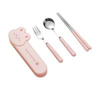Utsil Da Viaggio Con Case, Utensili Da Lotta, Kit Di Cabsaggio Cabeta Resistente Per Le Mangie Giornali, Testa Per Bambini, Campeggio Bebenting Picnic Cominas