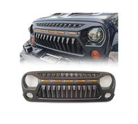 UTSKWD Griglia di protezione anteriore, inserti for cofano, griglia a maglie, copertura telaio | Compatibile con Jeep Wrangler JK | K003 ABS nero opaco