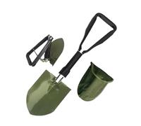 UTSKWD USA Folding Survival Shovel 1Pcs，W/Pick - Heavy Duty Carbon Steel Military Style Entrenching Tool For Off Road, Camping, Gardening, Beach, Digging Dirt, Sand, Mud & Snow(Green-A)