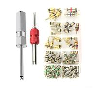 UTTASU 102 Pezzi Alluminio Ottone Valvola Pneumatico Stelo Stelo Cores Riparazione Tool Set Con Remover Installatore Per Auto Aria Condizionata Sistema Manutenzione Veicolo Officina