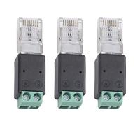 UTTASU 3 adattatori di rete da RJ45 a RS485, da A a PIN4 + B a PIN5, convertitore dati compatto in metallo/plastica per automazione industriale e sistemi di controllo, verde