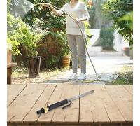 UTTASU Bacchetta idropulitrice 2 in 1 ad alta pressione con ugelli a getto e ventola per sistemi Hydro Jet, tubo in lega di alluminio, valvola a sfera in rame, adatto per tubo da giardino da 3/4", blu