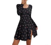 UTTASU Camicia da notte a maniche lunghe donna stampa floreale divisa | Stampa floreale, design a maniche lunghe, tessuto diviso, tessuto traspirante, morbido al tatto
