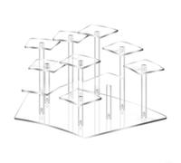 UTTASU Espositore stabile in acrilico a 4 ripiani con 10 aree di tenuta dedicate per personaggi da collezione e ricordi personali (trasparente)