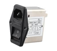 UTTASU Filtro di rete IEC con interruttore di sicurezza e interruttore a levetta, filtro EMI 220 V in alloggiamento in metallo, compatto per comunicazioni e industria, CW2C-3A-T, nero