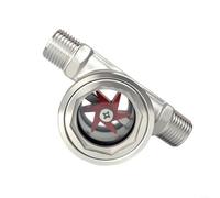 UTTASU Indicatore di flusso della conduttura dell'acciaio inossidabile Misuratore di osservazione del processo industriale del monitor del flusso dell'acqua del filo esterno con vetro di vista DN15