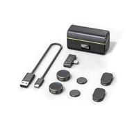 UTTASU Microfono wireless compatibile con Insta360 X5, Go 3 e Ultra | Microfono plug-and-play con custodia di ricarica per vlog e interviste, alloggiamento in ABS, nero