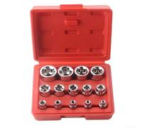 UTTASU Set completo di 14 punte a bussola femmina a stella E ForTorx da 1/4, 3/8, 1/2 drive da E4 a E24 con custodia per una facile organizzazione e una forte coppia