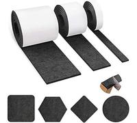UTTASU Strisce autoadesive in feltro per gambe dei mobili, 3 rotoli per riduzione del rumore e protezione del pavimento, lunghezza 100 cm, colore: nero