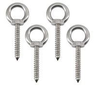 UTwaySteelPro Confezione da 4 viti autofilettanti con occhiello M8 x 100 mm, in acciaio inox 304, ganci a vite per appendere amache, yoga, sedie a dondolo, uso esterno e interno