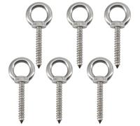 UTwaySteelPro Confezione da 6 viti autofilettanti con occhiello M8 x 40 mm, in acciaio inox 304, ganci a vite per appendere amache, yoga, sedie a dondolo, uso esterno e interno