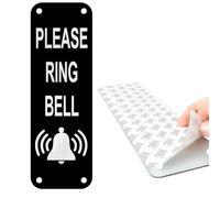 UTXN 1 pz. Cartello Please Ring The Bell, cartelli per Porte Personalizzati, cartelli per la casa, Metallo Alluminio 5×15 cm con Fori autoadesivi e preforati, Facile Montaggio su Porta o Targa a Muro