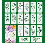UTXN 18 Pezzi di Stencil per Pittura, Stencil di Fiori, Stencil per Artigianato, Stencil riutilizzabili per Legno, Tela, Fai da Te, Biglietti d'Arte, quaderni, Album, finestre, Decorazioni da Parete