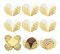 UTXN 50Pcs Cioccolato Truffle Wrappers Carta, Oro Foil Rose Tartufo Casi Petit Quattro Casi, Mini Cupcake Casi Dolci Wrappers Cioccolato Wrappers Muffin Casi, per Il Partito Matrimonio Compleanno