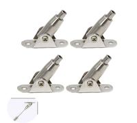 UtySty Confezione da 4 connettori per aste per tende, montaggio a parete, base terminale regolabile autobloccante per esposizione artistica, cartelloni pubblicitari, in acciaio inox, corda per