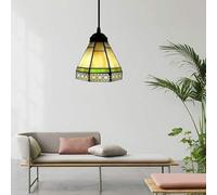 UTZEFQNMA Lampada a Sospensione a LED con Paralume da 15 cm di Larghezza in Stile Tiffany, Mini Lampada a Sospensione in Vetro Artistico, Lampada Decorativa da soffitto per Sala da Pranzo, ristorant