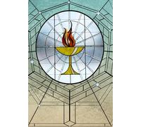 UU Chalice Journal - Blank Writing Diary with lines for Unitarian Universalists: featuring "The Chalice and The Flame" stained glass artwork at Sea