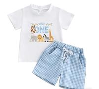 UUAISSO Vestiti per il Primo Compleanno Neonato Top a Maniche Lunghe con Stampa Orsi Pantaloni per il Compleanno un Anno Abiti Neonati A quadri bianchi 12-18 mesi