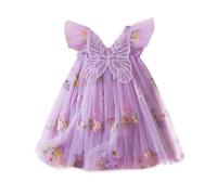 UUAISSO Vestito Tutu Bambina Senza Maniche Vestito Tulle Farfalla Ricamo Festa Compleanno Principessa Vestito Estivo Viola 6-12 mesi